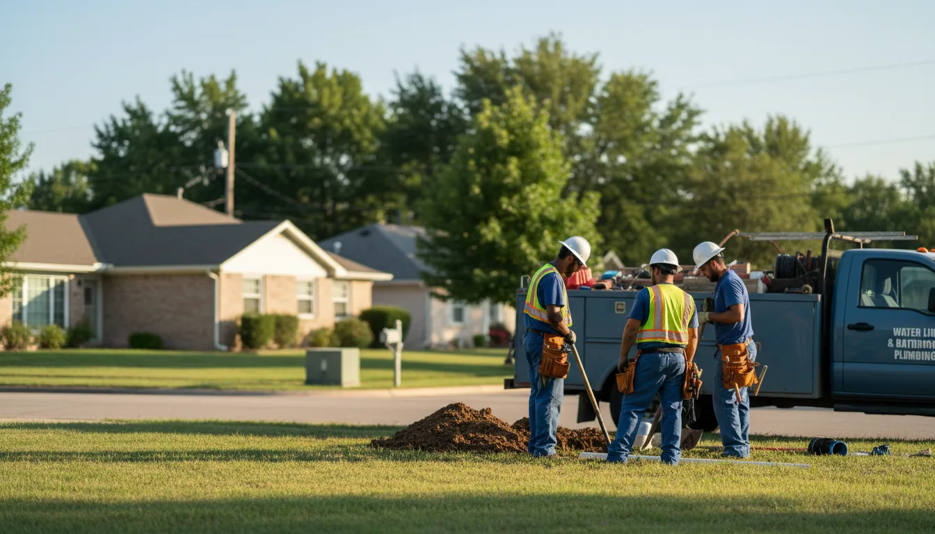 Residential water line and bathroom plumbing service in Martinsburg, IA